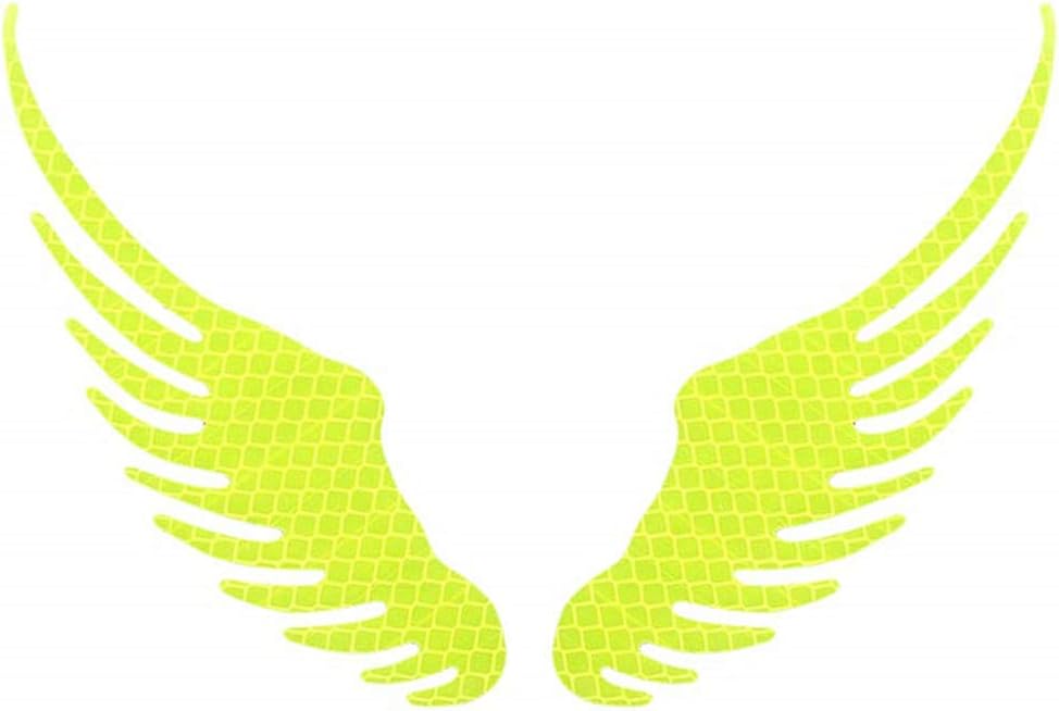 DC CLOUD Reflective Stickers Angel Wings Reflective Warning Sign Car Stickers Motorcycle Prevent-bump Caution Night Luminous Helmets High Visibility Car green