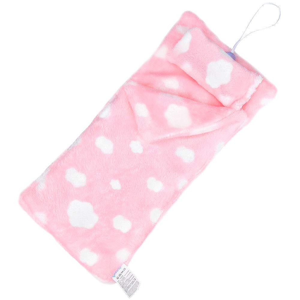 E-TING Handmade Fluff Sleeping Bag for Barbie Doll Bedroom Accessories (Pink Heart)
