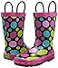 Western Chief Kids Dot Party Rain Boot(Big Kid/Toddler/Little Kid),Black,1 M US Big Kid