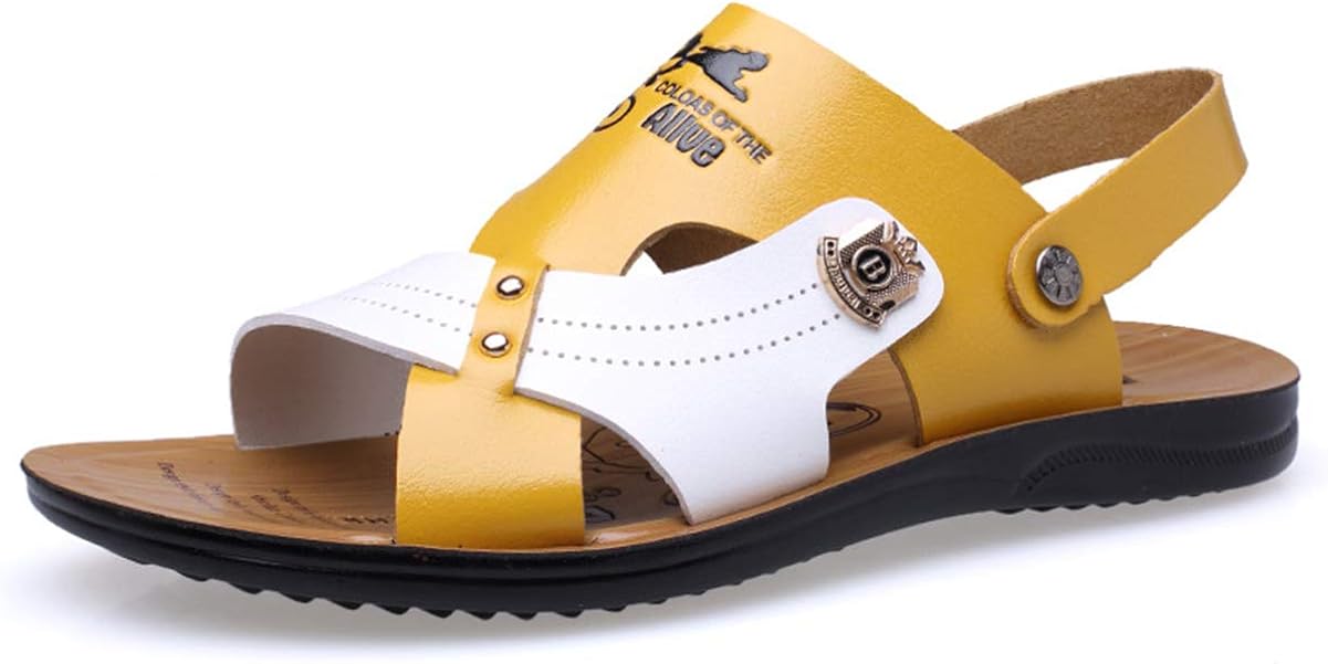 Amazon.com: Summer Beach Sandals for Men, Comfortable and Breathable Leather Sandals Casual 