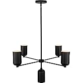 Kuzco Lighting Nola 31" Chandelier | Black Finish | Minimalist Metal Shades | Modern Decorative Ceiling Light | Made of Steel