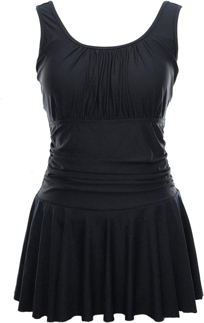 JURUAA Womens One-Piece Swimdress Conservative Swimsuits Bathing Suit US8-10