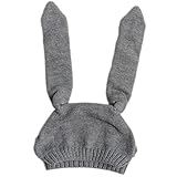 Elevin(TM) Baby Kids Boy Girl Knitted Crochet Rabbit Ear Beanie Winter Warm Hat Cap (Gray)