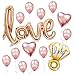 Sharlity Rose Gold Love Balloon Set - Engagement Diamond Ring Balloon Romantic Wedding Bridal Anniversary Party Decoration