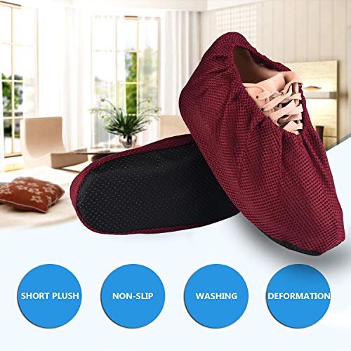 5 Pairs Mesh Non Slip Washable Reusable Shoe Covers For Household Thickened Boot Covers (5 Color)
