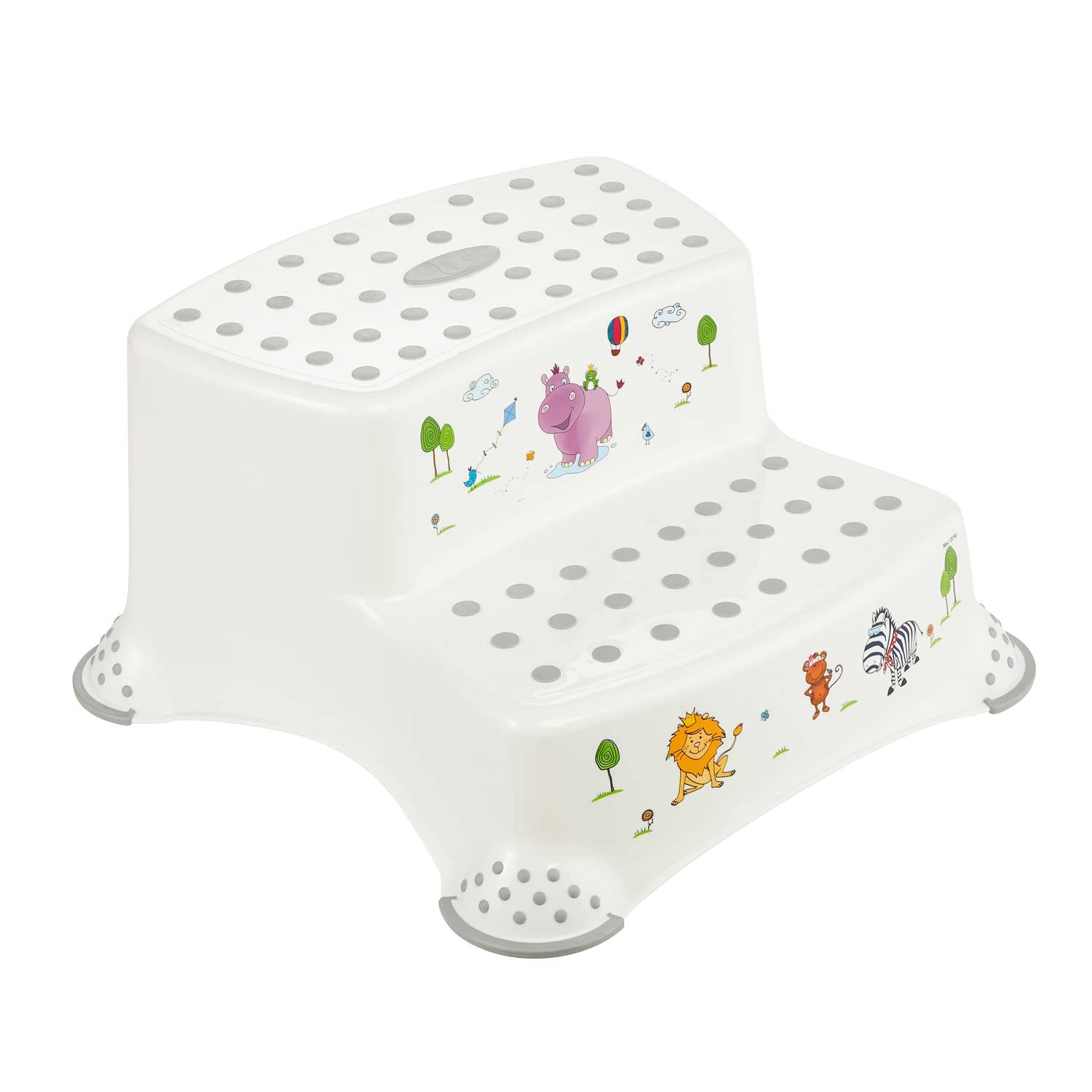 keeeper Hippo Step Stool, Two-Tier, For 18 months to 10-years, Anti-Slip Design, Igor, White