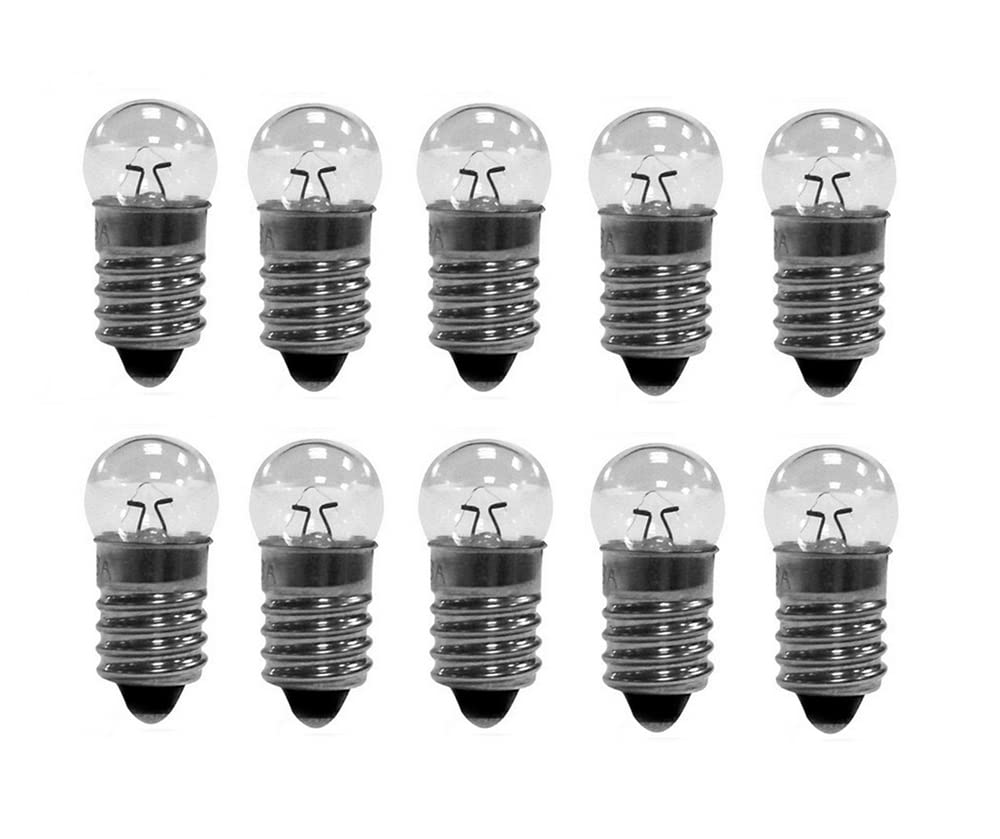 Photo 1 of 10x E10 Miniature Screw Base Light Bulbs 1.5V to 12V Flashlight Lamp Mini Light Bulbs (12, Volts)