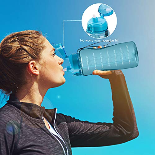 image for 4AMinLA Motivational Water Bottle 2.2L/64oz Half Gallon Jug with Straw