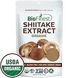 Biofinest Shiitake Mushroom Extract Powder - 100% Freeze-Dried Superfood - USDA Certified Organic Vegan Raw Non-GMO- Boost Digestion Immunity Energy - For Smoothie Beverage Blend (4 oz Resealable Bag)