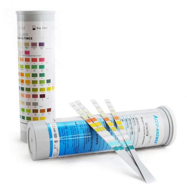 100xUTI Urine Test Strips(11-Parameters),Urinary Tract Infection Strip. Simple,Fast and Accurate.Urinalysis Home Testing Stick Kit for Ketone,pH,Glucose,Nitrite,Leukocytes to Help Monitor Your Health