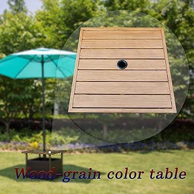 Amazon Com Sunlife Patio Umbrella Base Stand Outdoor Side Table With Umbrella 1 5 Inches Hole Pe Resin Wicker Garden Outdoor