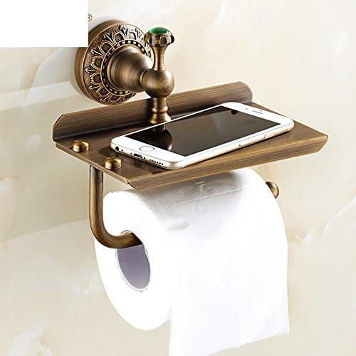 EQEQ Wc-Papierhalter bathroom copper antique/multi-functional towel rack/toilet paper holder/pure copper toilet paper holder/Tissue Box/Support for the mobile phone