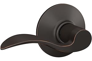 Schlage F10 V ACC 716 Accent Door Lever, Hall & Closet Passage Lock, Aged Bronze