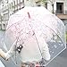 [Pink Cherry]Moonse Romantic Pink Cherry Clear Rain Wind Umbrella,Half-Automatic