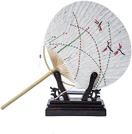 Chinese Round Hand Fan for Women Double Sided - Dragonfly