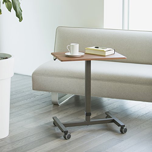 Seville Classics Airlift Pneumatic Laptop Computer Mobile Desk Cart, Height-Adjustable from 29.3" to 43.5" H, Maple