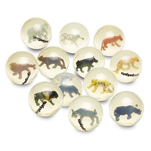 12 Clear Bouncy Balls with Fish - Mini Rubber Bouncing Ball Toys with Marine Animals Inside - Great Gift for Kids Party Favors, Prizes and Rewards – Large - by Gee Gadgets - Thumbnail 7