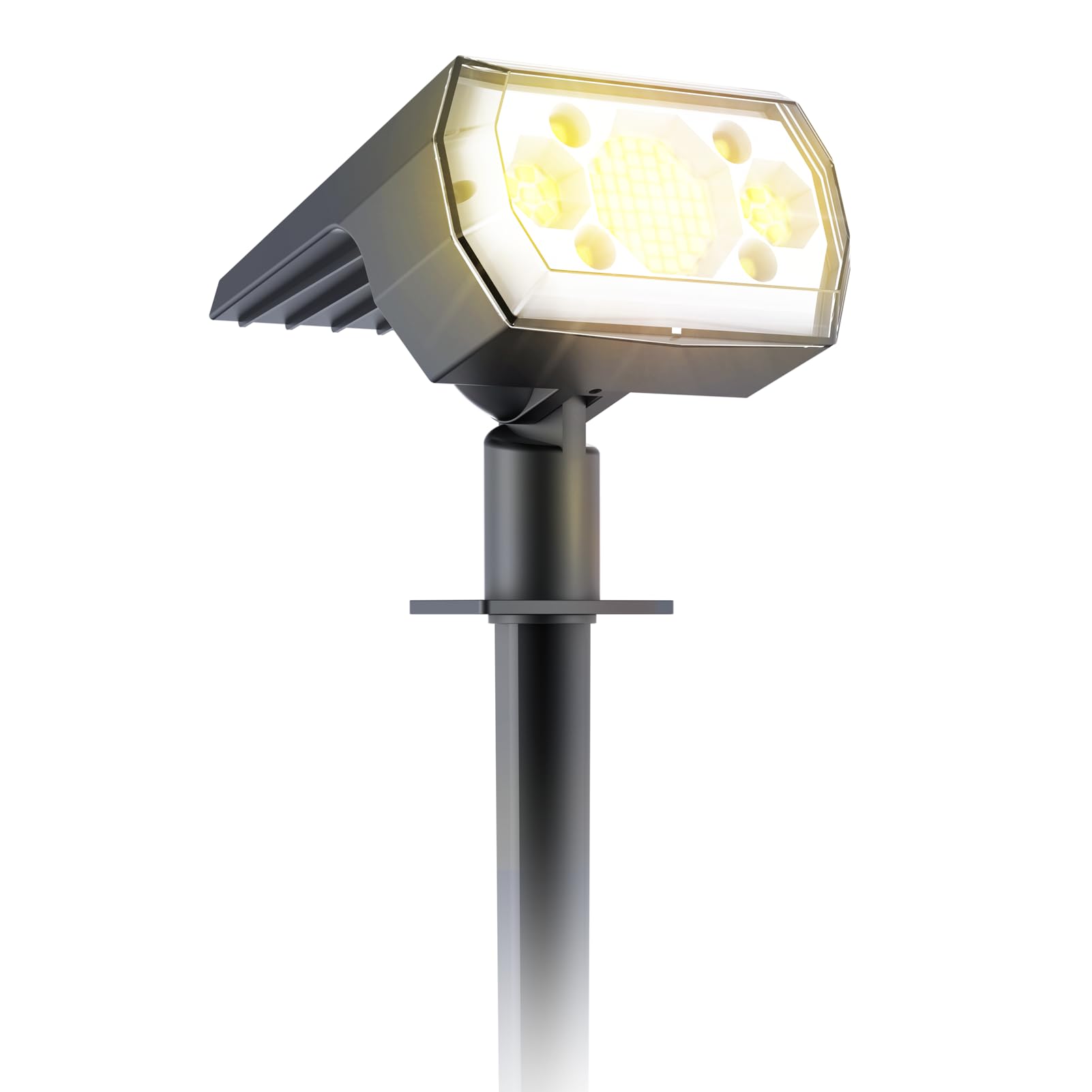 Photo 1 of 1 Pack Solar Spot Lights Outdoor, 64 LED 3000K Solar Lights Outdoor, IP67 Waterproof, Adjustable Brightness Dusk to Dawn Solar Spotlights for Garden, Yard, Lawn, Walkway, Driveway - Warm White