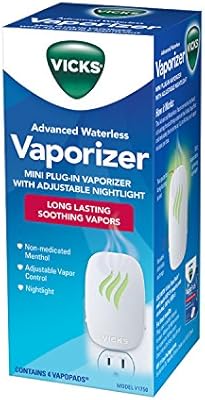 Vicks Advanced Soothing Vapors Waterless Vaporizer with Night Light and  VapoPads to Help Relieve Discomfort from Colds and Flu Vicks Advanced Soothing Vapors Waterless Vaporizer with Night Light and  VapoPads to Help Relieve Discomfort from Colds and Flu
