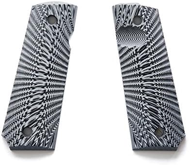 E Gun Grips H2-J6-4 Beautiful Custom G10 Tactical Pistol Grips For Compact Size 1911 Handguns, Chess Match