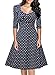 Miusol Women's Retro 1920'S V Neck Polka Dot Half Sleeve Evening Party Swing Dress