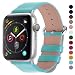 Fullmosa Compatible Apple Watch Band 42mm 44mm 40mm 38mm Calf Leather Compatible iWatch Band/Strap Compatible Apple Watch Series 5 Series 4 Series 3 Series 2 Series 1, 44mm 42mm Sky Blue primary