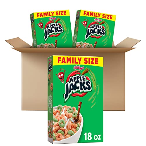 Kellogg's Apple Jacks Breakfast Cereal, 8 Vitamins and Minerals, Kids