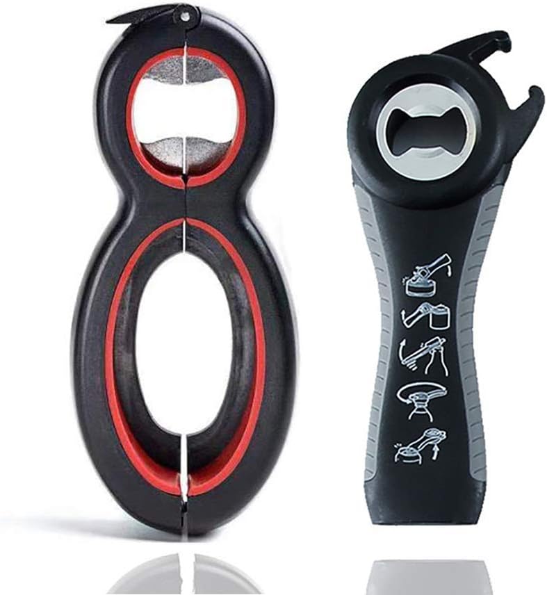 Magiin Multi-Flaschenöffner Deckelöffner 5 in 1 Multi-Funktions Dosenöffner und 6-in-1-Multi-Opener Küchenhelfer für Senioren, Arthritis, Frauen (2 Stück)