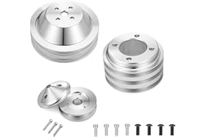 WeiSen Alternator ＆ 3V Crankshaft ＆ 2V Water Pump V-Belt Pulley Kit Compatible with Ford 1969-UP Small Block 302 351w 351C 351W 351M 400 V8 5.0L