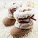 Itaar Baby Infant Bowknot Boots Soft Crib Shoes Toddler Warm Fleece Prewalker , Khahi, 6-12M
