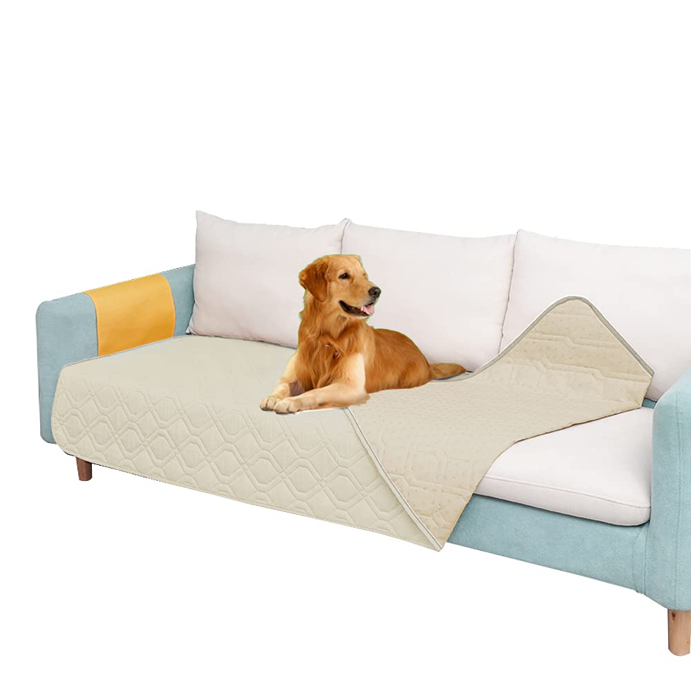 SUNNYTEX Waterproof Dog Bed Cover Dog Mat Pet Pad Pet Blanket for Couch Sofa Bed Mat Anti-Slip Furniture Protrctor(30" 70",Cream)