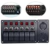 Amarine-made-6-Gang-Red-LED-Indicators-Rocker-Circuit-Breaker-Waterproof-Marine-Boat-Rv-Switch-Panel-Combined-with-Dual-USB-12v-Power-Adapter-Panel-PN-CB6-R-CB1S1S2
