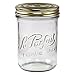 Le Parfait Familia Wiss Terrine | 24oz Pint/Half (Pack of 6) 750ml Wide Mouth French Glass Jar w/Airtight 2-Piece System Gold Lids | Ideal for Food Storage, Canning, Meal Prep, Cake Jar & DIY Crafts
