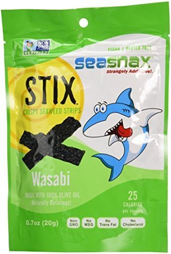 SeaSnax, Stix, Crispy Seaweed Strips, Wasabi , 0.7 oz(Pack of 1)