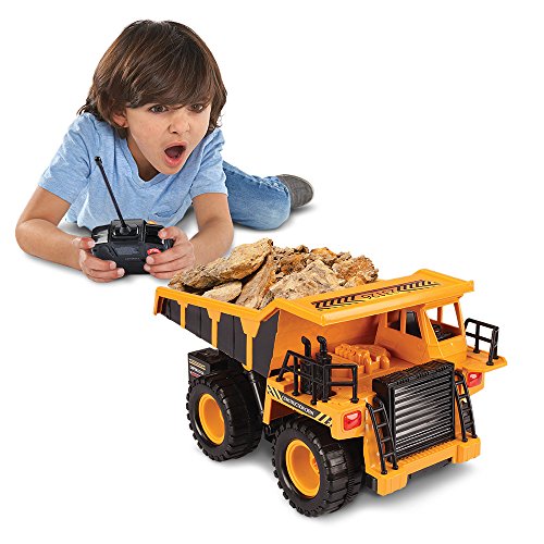 Kid-Galaxy-Remote-Control-Dump-Truck-6-Function-RC-Construction-Toy-Vehicle-27-MHz