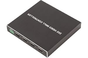 HEAYZOKI 2 2 Wall Video Controller, 180 Degree Flip HDMI DVI TV Video Wall Controller Multi Video Screen Processor Splicer with RS232 Control.(US)