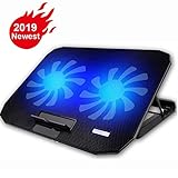 10-15.6" Office Laptop Cooling Pad (Big 2Fans Super Quiet, Double Sides Built-in USB Line, Back Feet Stand) ...