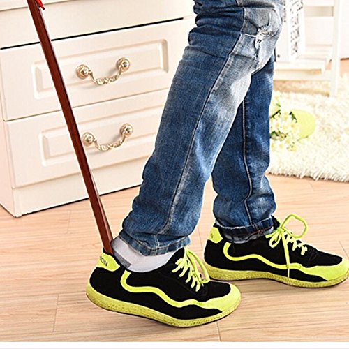 Gold Happy Wooden Shoe Horn Professional Wooden Long Handle Shoe Horn Lifter S