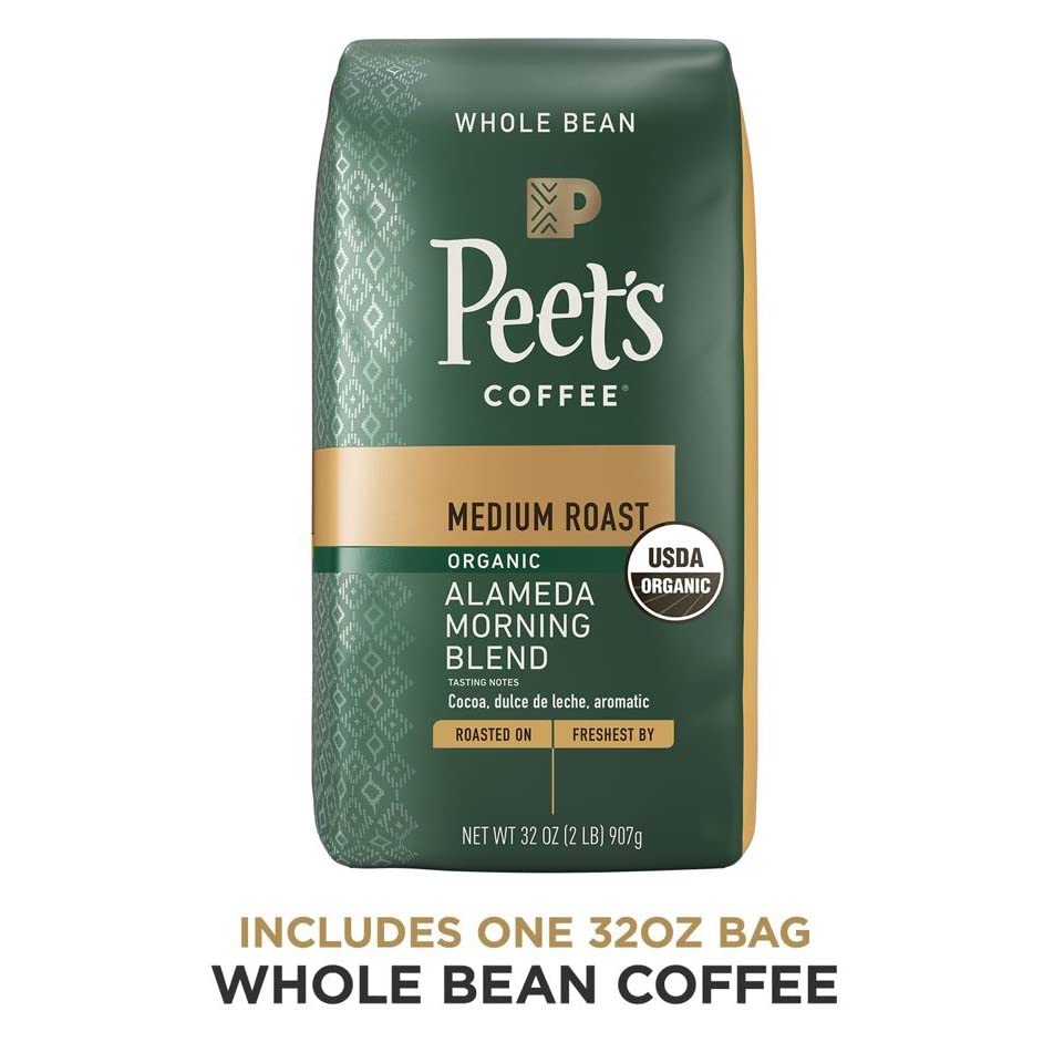 Peet's Coffee, Medium Roast Whole Bean Coffee Organic Alameda Morning