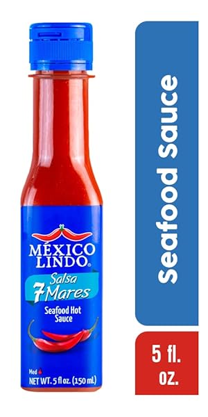 MEXICO LINDO 7 MARES HOT SAUCE | PERFECT FOR FISH & SEAFOOD | 10,800 SCOVILLE LEVEL | SPICY FLAVOR | 5 FL OZ BOTTLE (PACK OF 1)