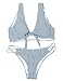 BMJL Women's Sexy Detachable Padded Cutout Push Up Striped Bikini Set Two Piece Swimsuit (M,Navy & White)