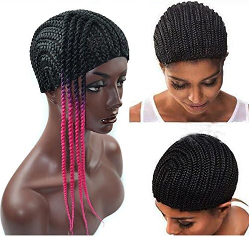 Braided Wig Caps Crochet Wig Cap Adjustable for Making Wig Glueless Hair Net Liner Crochet Wig Caps (L)