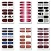 WOKOTO 6 Sheets Full Nail Stickers Pure Color Gradient Grain Full Wraps Adhesive Manicure Decals Strips with 1pcs Nail File for Girls