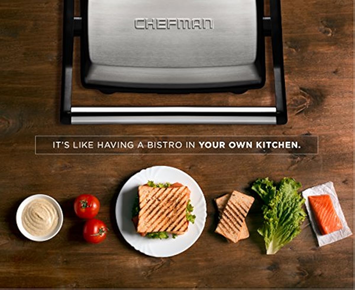 Chefman ELECTRIC PANINI PRESS Grill and Gourmet Sandwich Maker w/ Non