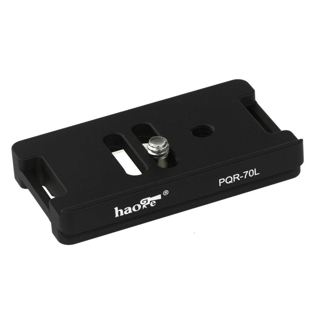Haoge PQR-70L 70mm Universal Camera Body Quick Release Plate with Fixed Lip Flange Designed for Tripod Ball Head Ballhead Clamp fit Arca Swiss