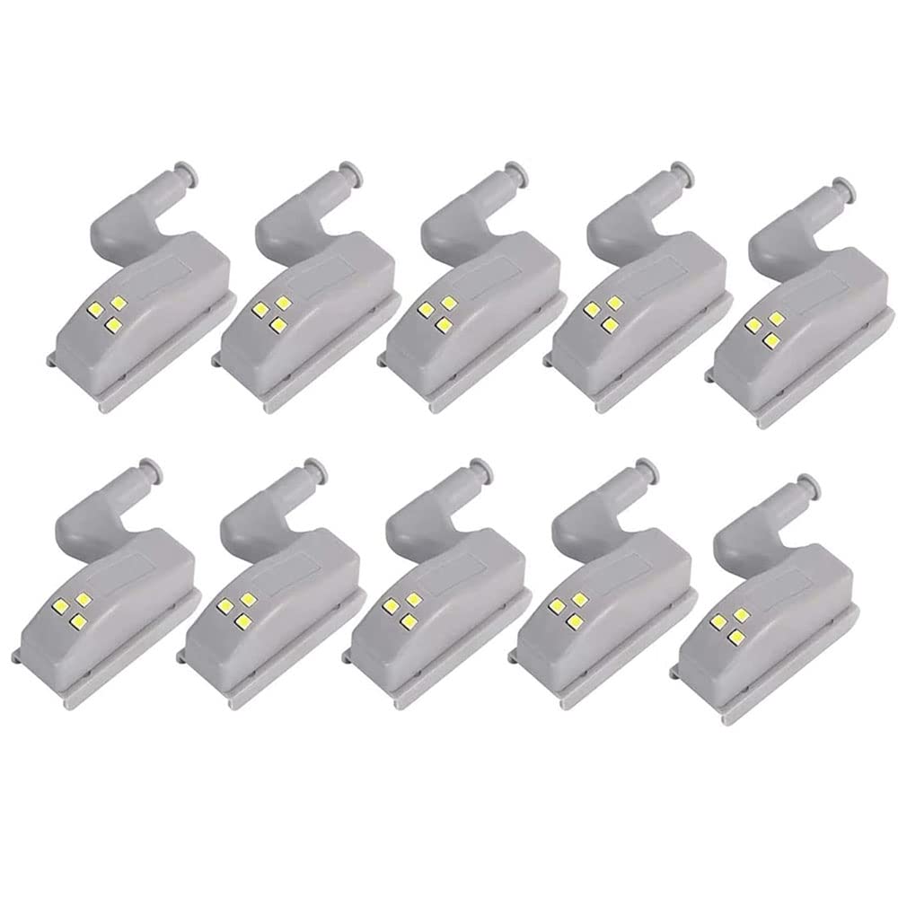 POFET 10Pcs Hinge LED Sensor Light for Kitchen Cabinet Cupboard Closet Night Lights, Living Room/Bedroom/Wardrobe Night Lights