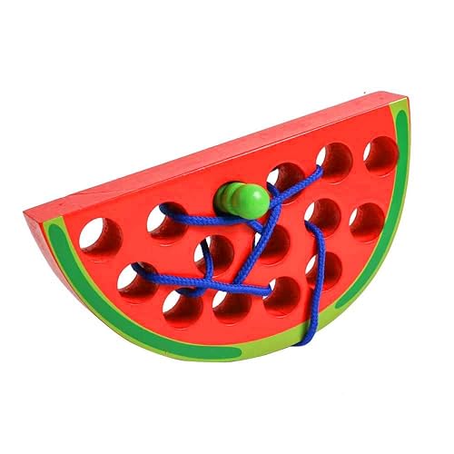 Watermelon Threading JCREN Montessori Toddlers Wooden Lacing Watermelon Threading Toys,Wood ...