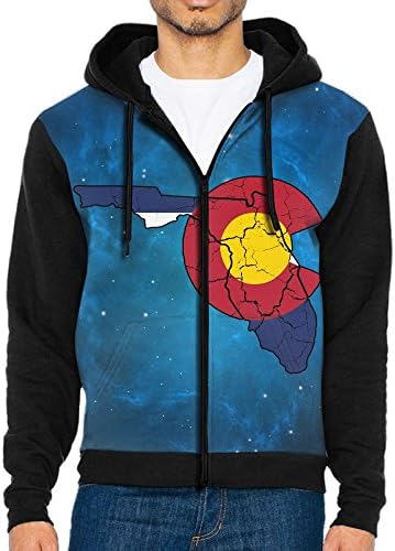 Papar Florido Colorado Funny Pride Flag Athletics Men's Zip-front Hoodie Sweatshirt With Drawstrings XXL