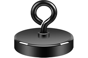 Neosmuk Black Fishing Magnet, 2 inches 350lb Strong Magnets Heavy Duty with Eyebolt, Super Neodymium High Power Magnet with Handle for Lifting and Pick up