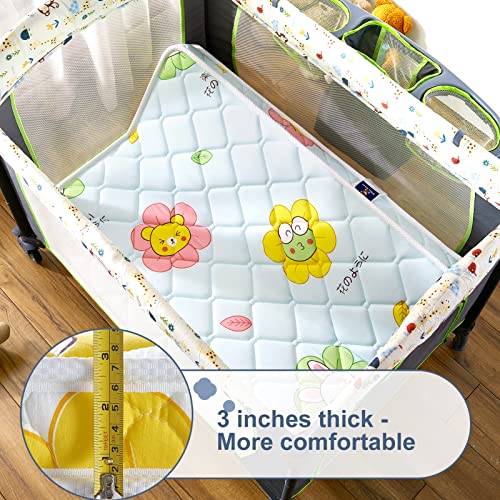Vibe bear Foldable Pack and Play Mattress 38" x 26" x3" Playpen